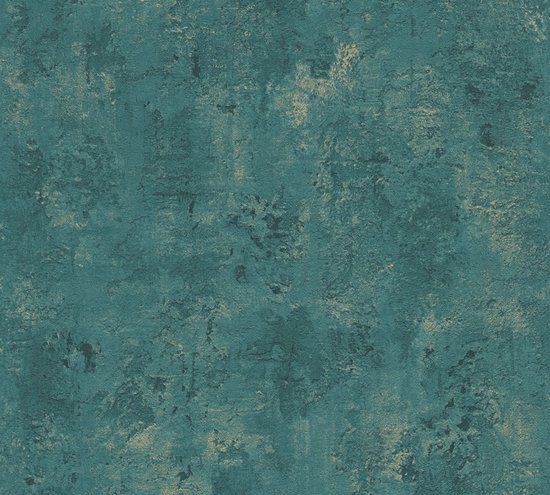 A.S. Création The Bos Betonlook Behang - Industrieel - groen goud - Vliesbehang