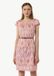 comma Jurk met lange mouw, ronde hals, ceintuur en tie-dye patroon in roze