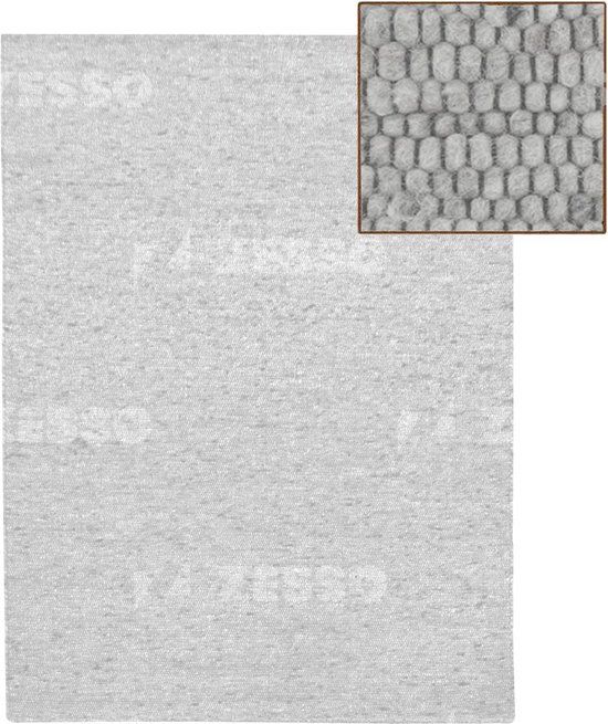 Wollen Vloerkleed Ordos Moonshine - Grijs - 170x230 cm