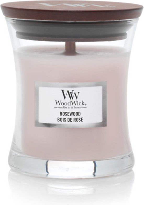 WoodWick Geurkaars Mini Rosewood - 85 gr - Roze