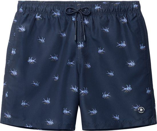 Shiwi Heren Zwemshort MIKE 7" Vis Print Donkerblauw - Maat XL