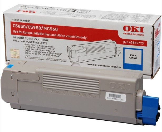 OKI 43865723 toner cartridge cyaan 6000 pages C5850/5950/MC560