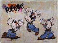 I&S/Les collections rétro Metalen bord met reliëf, 30 x 20 cm, Popeye Popeye Tag