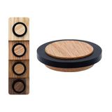 EVI Herrajes Wooden Door Stopper Red Oak with Black Rubber Ø47x16mm Self-Adhesive Installation Optimal For Parquet Mod.20345X12