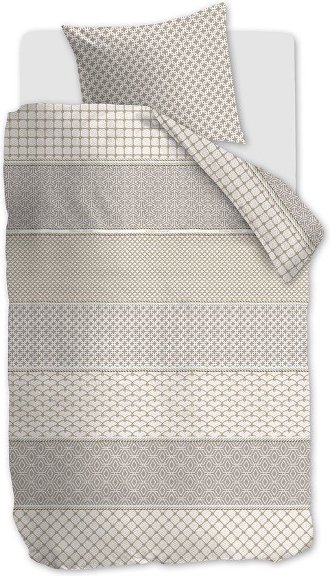 Riviera Maison Ropes dekbedovertrek - Eenpersoons - 140x200/220 - Taupe