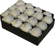 Luxe 24x Boules de Noël flocons de neige/étoiles Blanc 7,5 cm