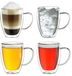 Creano Dubbelwandige Thermoglazen met Oor 250ml - Set van 4