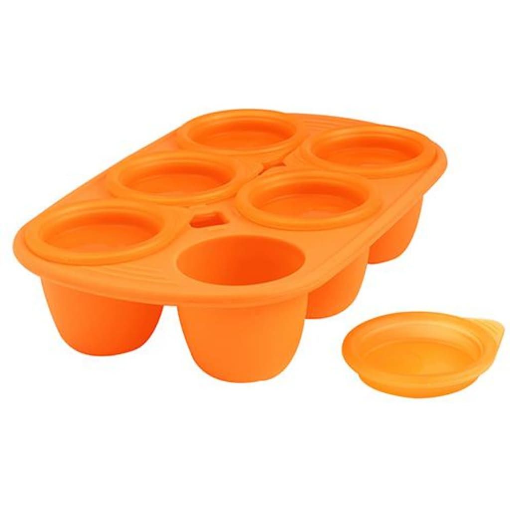 Mastrad Babyvoedsel bewaarbakjes - 6 x 60ml - Oranje