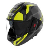 Nolan N120-1 Onirico 377, casque modulaire, Noir Mat/Gris Foncé/Jaune Néon, S