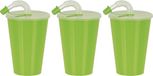 Juypal Hogar Juypal Drinkbeker met deksel en rietje - 6x - groen - kunststof - 450 ml