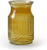 Jodeco Vase - ambre jaune/verre transparent - H20 x D12,5 cm