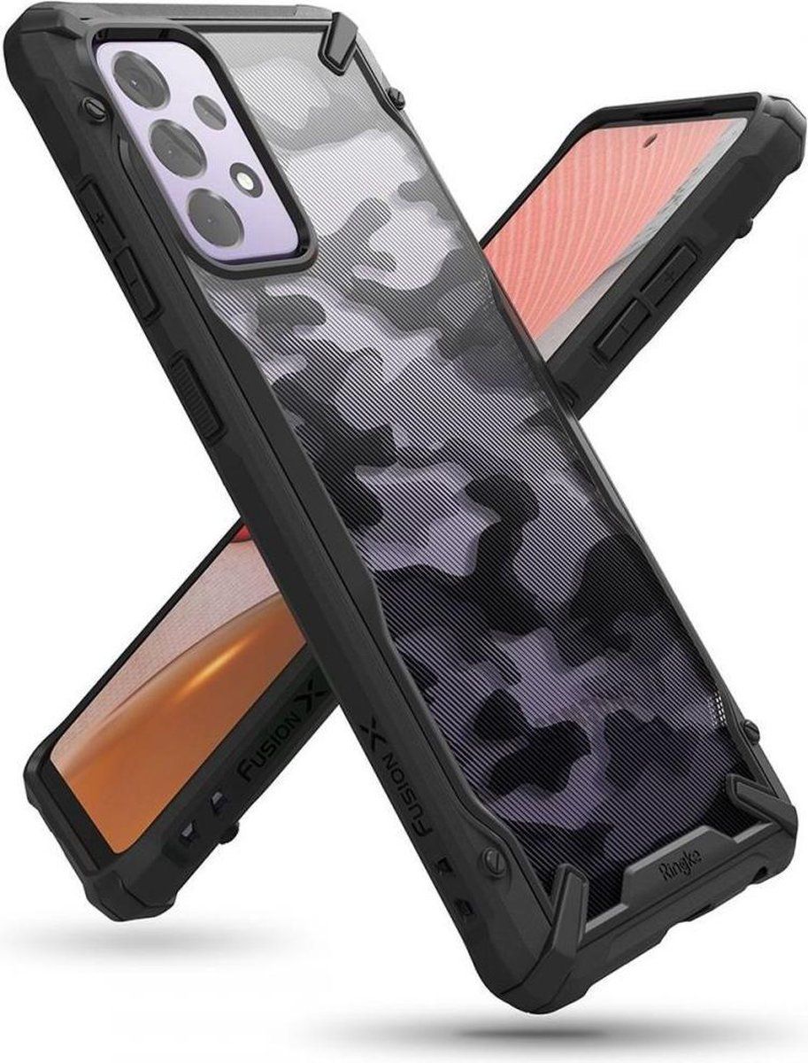 Ringke Fusion X Camo Hoesje Samsung Galaxy A72 4G/5G Zwart