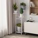 Zstar Metalen plantenstandaard, bloempotstandaard, meerdere verdiepingen, plantenrek, bloemenrek, plantentrap voor kamerhoek, woonkamer, balkon, terras, binnenplaats, wit, 80 cm