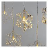 EMOS Mini-lichtgordijn met 8 sneeuwvlokken, led-lichtketting met wintermotief, warmwit, lichtslinger 84 cm + voeding, lichtduur 10.000 uur, IP44 voor binnen en buiten, voor feest, Kerstmis