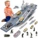 Porte-avions jouet - Maquette de navire de guerre militaire - Plus de 30 accessoires - Avec autocollants