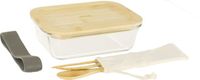 Pebbly Lunchbox inclusief Bestekset, Bamboe, 1 liter