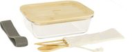 Pebbly Lunchbox inclusief Bestekset, Bamboe, 1 liter