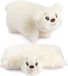 BRUBAKER Ours en peluche - Ours en peluche 2-en-1 et coussin - Animal en peluche de 40 x 30 cm - Beige