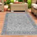 Tapis design, motif ornemental vintage, adapté à l'intérieur et à l'extérieur, gris, dimensions : 80 x 300 cm