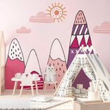 Ambiance Sticker Stickers voor kinderen met Scandinavische bergen, Bianka, 120 x 180 cm