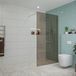 FortiFura Galeria inloopdouche - 110x200cm - rookglas - wandarm - PVD - geborsteld RVS
