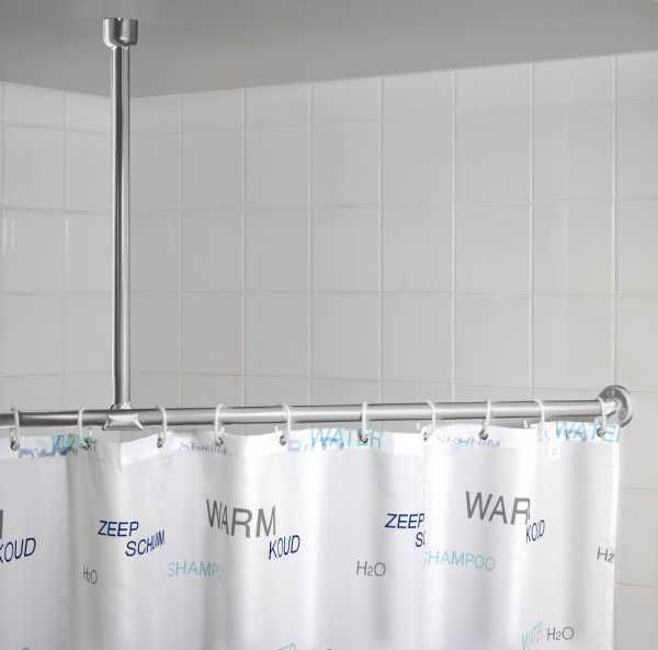 WENKO Douchegordijn Accessoire - Chroom - Metaal