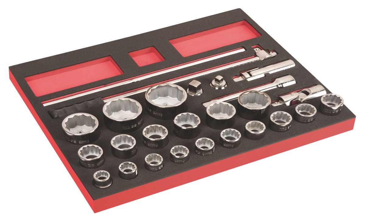 Bahco Foaminlay Fit&Go 3/3 met doppen en toebehoren 3/4" - 26-delig - FF1A2301