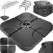 Casaria Set van 4 Parasolvoetplaten – Tot 80 kg Verzwaring – Vulbaar met Water of Zand – 105x105 cm – Ideaal voor Zweefparasols – Zwart