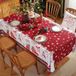 OWill Kerst tafelkleed, 150 x 220 cm decoratieve rechthoekige kerst tafelkleed, afveegbaar kerst tafelkleed voor kerstfeest, winter vakantie huisdecoraties