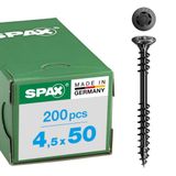 SPAX Gevelschroef, 4,5 x 50 mm, 200 stuks, RVS A2, T-STAR plus T20, verzonken kop