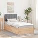 vidaXL Bedframe met gestoffeerd hoofdeinde, lichtgrijs, 90 x 200 cm