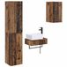 vidaXL Ensemble de meuble de salle de bain 3 pièces Vieux bois 33 x 34,5 x 160 cm