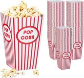 Merkloos Relaxdays Popcorn Bakjes - Set van 60 - Karton - Retro-look - Gestreepte Rood-Wit