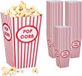 Merkloos Relaxdays Popcorn Bakjes - Set van 60 - Karton - Retro-look - Gestreepte Rood-Wit