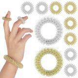 Merkloos Vingerringen set - Acupressuur - Roestvrij staal - 10 stuks - Stressverlichting