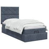 vidaXL - Ottoman bed with mattress - Dark Grey - 100 x 200 cm - Velvet