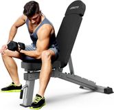 JOROTO Premium halterbank, praktische fitnessbank, geschikt als schuine bank en vlakke bank, bankdrukbank voor volledige lichaamstraining, MD80