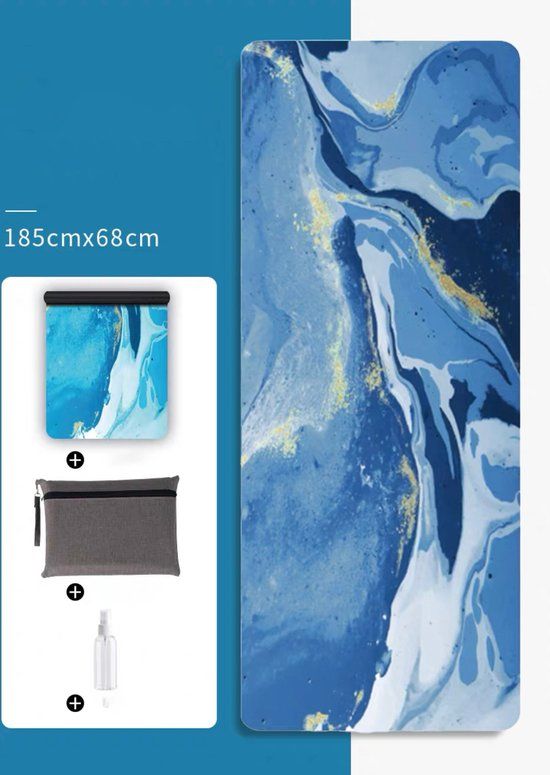 Opvouwbare Yogamat - Antislip - Rubber & Suède - 1.5mm - River Flow