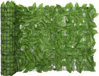 vidaXL Balkonscherm met groene bladeren 600x75 cm