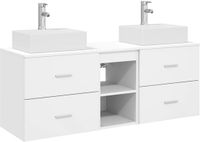 vidaXL Badkamerkastenset 3 st Wit 49,5 x 41 x 62,5 cm Bewerkt hout