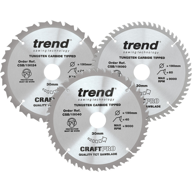 Trend Trend cirkelzaagbladen set 190x30x2,6mm (3 St)
