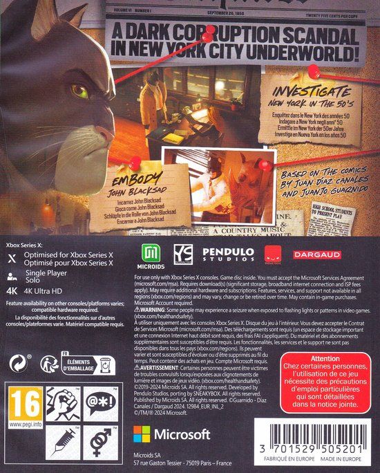 MICROIDS FRANCE (MC2) Blacksad: Under The Skin Xbox Series X