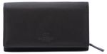 Enrico Coveri portemonnee femme ecopelle noir avec fermeture éclair et bouton-pression Black B UNICA 18x10.5x4 cm