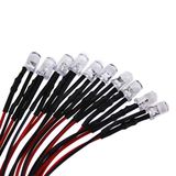 10 5 Volt Gele LED 10 x 5 mm met 20 cm Kabel en Weerstand