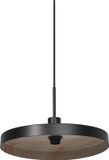 Osram Decor Plate decoratieve hanglamp met plaatvormige lampenkap, 400 mm, met E27 fitting, IP20, metaal, zwart/ houtlook