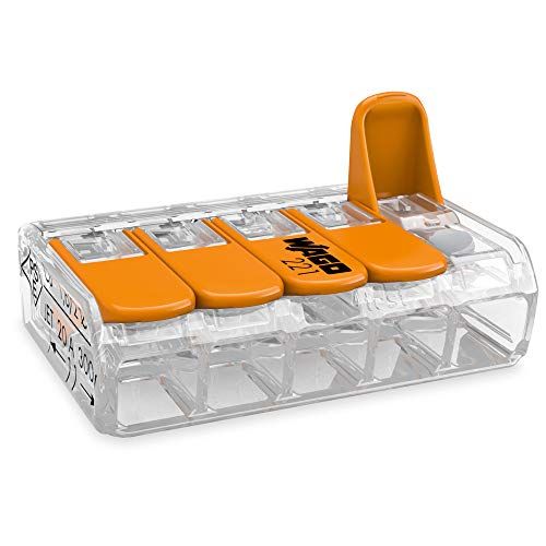 WAGO Abzweigklemmen 221-415, Doorzichtig, Oranje, 5-Leiter