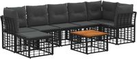 vidaXL - Bank loungeset - 7 zitplekken - Polyester - Zwart