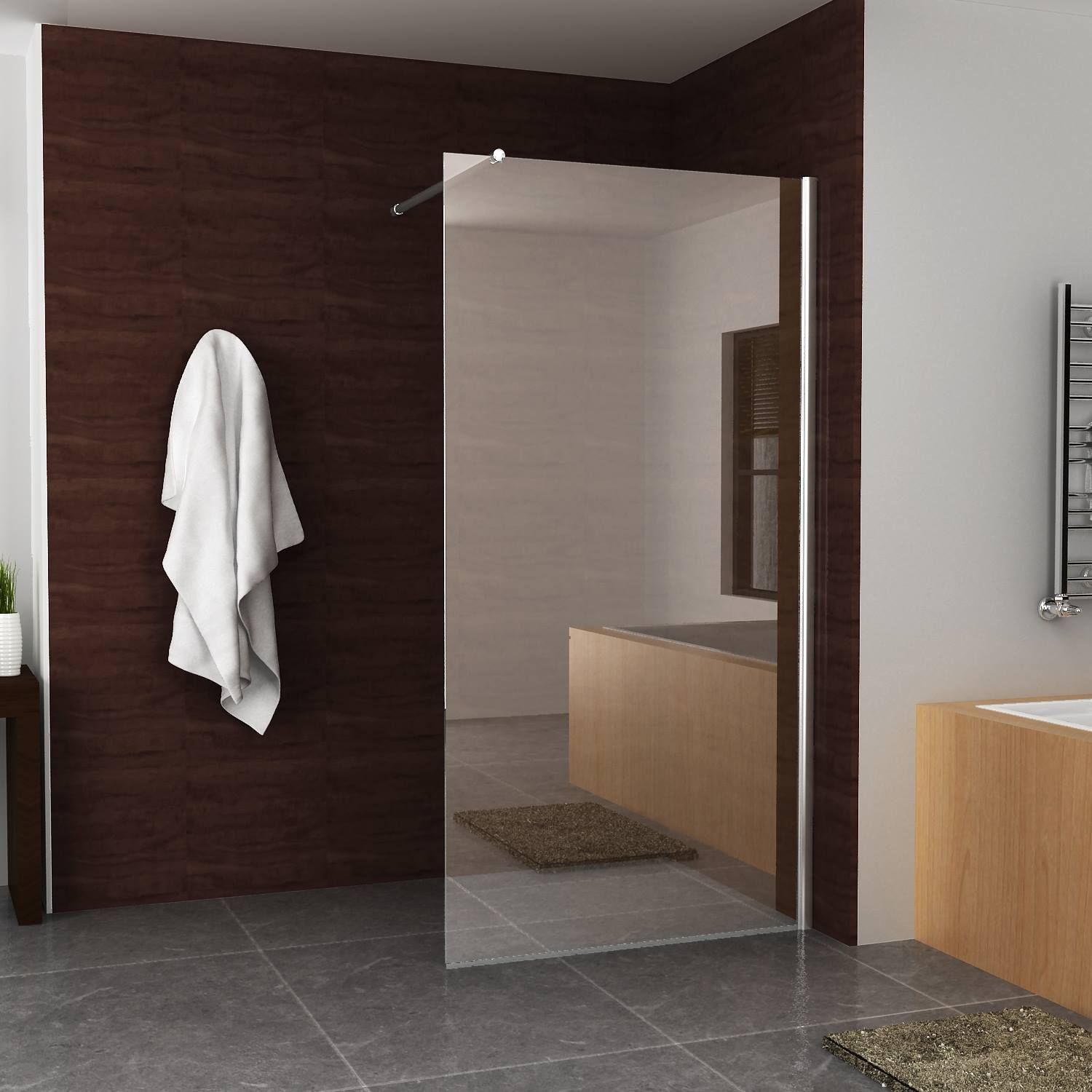 Boss & Wessing Bws eco inloopdouche met muurprofiel 8 mm nano coating (alle maten)