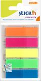 Stick'n Film Index tabs - 45x12mm, 5x neon assorti kleuren, totaal 125 sticky tabs