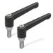 Ganter Standaard Elementen GN 300.1 Verstelbare Hendel met RVS Schroefklem – Zwart Plastic Gecoat, Lengte 30 mm, M3x8mm Schroefdraad (2 stuks)